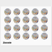 Trish Biddle Santa's Villiage Ronde Sticker (Vel)