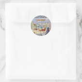 Trish Biddle Santa's Villiage Ronde Sticker (Tas)