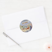 Trish Biddle Santa's Villiage Ronde Sticker (Envelop)