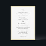 Trisha Butter Geel Moderne bruiloft Kaart<br><div class="desc">Moderne huwelijksuitnodigingen met een schoon ontwerp met serif- en scriptlettertypen.</div>