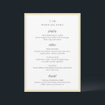 Trisha Butter Geel Moderne bruiloft Menu<br><div class="desc">Moderne huwelijksmenu's met een schoon ontwerp met serif- en scriptlettertypen.</div>