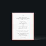 Trisha Coral Pink Budget Huwelijksuitnodiging<br><div class="desc">Moderne huwelijksuitnodigingen met een schoon ontwerp met serif- en scriptlettertypen.</div>