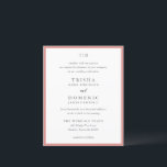 Trisha Coral Pink Budget Huwelijksuitnodiging<br><div class="desc">Moderne huwelijksuitnodigingen met een schoon ontwerp met serif- en scriptlettertypen.</div>