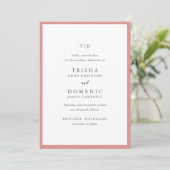 Trisha Coral Roze Moderne bruiloft Save The Date (Staand voorkant)
