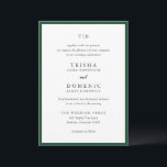 Trisha Emerald Green Modern Huwelijk Kaart<br><div class="desc">Moderne huwelijksuitnodigingen met een schoon ontwerp met serif- en scriptlettertypen.</div>