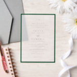 Trisha Emerald Green Modern Huwelijk Vellum Uitnodigingen<br><div class="desc">Moderne huwelijksuitnodigingen met een schoon ontwerp met serif- en scriptlettertypen.</div>
