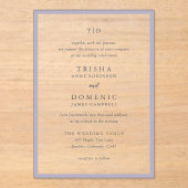 Trisha Lila bruiloft Acryl Uitnodigingen (Voorkant)