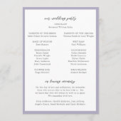 Trisha Lila bruiloft Programmakaart (Achterkant)