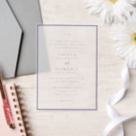 Trisha Lila bruiloft Vellum Uitnodigingen<br><div class="desc">Moderne huwelijksuitnodigingen met een schoon ontwerp met serif- en scriptlettertypen.</div>
