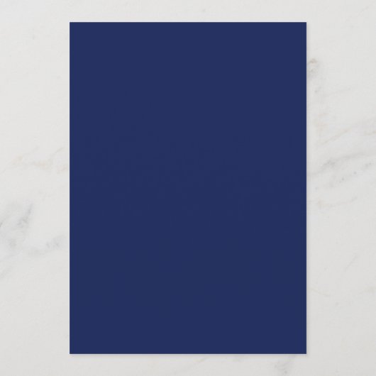 Trisha Navy Blauw Modern Huwelijk Menu (Achterkant)