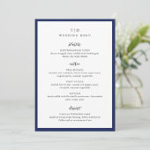 Trisha Navy Blauw Modern Huwelijk Menu (Staand voorkant)