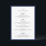 Trisha Navy Blauw Modern Huwelijk Menu<br><div class="desc">Moderne huwelijksmenu's met een schoon ontwerp met serif- en scriptlettertypen.</div>