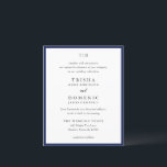 Trisha Navy Blue Budget Huwelijksuitnodiging<br><div class="desc">Moderne huwelijksuitnodigingen met een schoon ontwerp met serif- en scriptlettertypen.</div>
