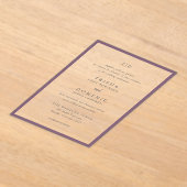 Trisha Paarse bruiloft Acryl Uitnodigingen (Laagn)