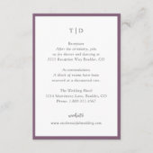 Trisha Paarse bruiloft Informatiekaartje (Voorkant)