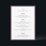 Trisha Paarse bruiloft Menu<br><div class="desc">Moderne huwelijksmenu's met een schoon ontwerp met serif- en scriptlettertypen.</div>