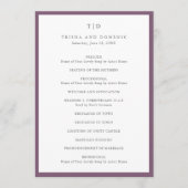 Trisha Paarse bruiloft Programmakaart (Voorkant)