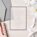 Trisha Paarse bruiloft Vellum Uitnodigingen<br><div class="desc">Moderne huwelijksuitnodigingen met een schoon ontwerp met serif- en scriptlettertypen.</div>