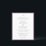 Trisha Paarse budget huwelijksuitnodiging<br><div class="desc">Moderne huwelijksuitnodigingen met een schoon ontwerp met serif- en scriptlettertypen.</div>