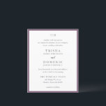 Trisha Paarse budget huwelijksuitnodiging<br><div class="desc">Moderne huwelijksuitnodigingen met een schoon ontwerp met serif- en scriptlettertypen.</div>
