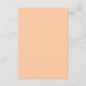 Trisha Peach moderne bruiloft Informatiekaartje (Achterkant)