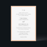 Trisha Peach moderne bruiloft Kaart<br><div class="desc">Moderne huwelijksuitnodigingen met een schoon ontwerp met serif- en scriptlettertypen.</div>