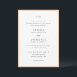 Trisha Peach moderne bruiloft Kaart<br><div class="desc">Moderne huwelijksuitnodigingen met een schoon ontwerp met serif- en scriptlettertypen.</div>