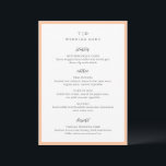 Trisha Peach moderne bruiloft Menu<br><div class="desc">Moderne huwelijksmenu's met een schoon ontwerp met serif- en scriptlettertypen.</div>