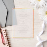 Trisha Peach moderne bruiloft Vellum Uitnodigingen<br><div class="desc">Moderne huwelijksuitnodigingen met een schoon ontwerp met serif- en scriptlettertypen.</div>