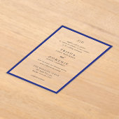 Trisha Royal Blue Modern Huwelijk Acryl Uitnodigingen (Laagn)