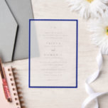Trisha Royal Blue Modern Huwelijk Vellum Uitnodigingen<br><div class="desc">Moderne huwelijksuitnodigingen met een schoon ontwerp met serif- en scriptlettertypen.</div>