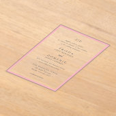 Trisha Roze Moderne bruiloft Acryl Uitnodigingen (Laagn)