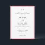 Trisha Roze Moderne bruiloft Kaart<br><div class="desc">Moderne huwelijksuitnodigingen met een schoon ontwerp met serif- en scriptlettertypen.</div>