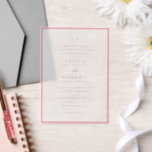 Trisha Roze Moderne bruiloft Vellum Uitnodigingen<br><div class="desc">Moderne huwelijksuitnodigingen met een schoon ontwerp met serif- en scriptlettertypen.</div>