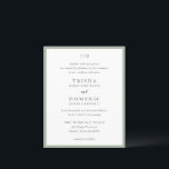 Trisha Sage Green Budget Huwelijksuitnodiging<br><div class="desc">Moderne huwelijksuitnodigingen met een schoon ontwerp met serif- en scriptlettertypen.</div>
