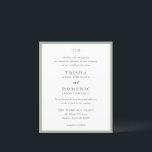 Trisha Sage Green Budget Huwelijksuitnodiging<br><div class="desc">Moderne huwelijksuitnodigingen met een schoon ontwerp met serif- en scriptlettertypen.</div>