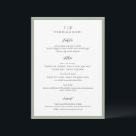 Trisha Sage Green Modern Huwelijk Menu<br><div class="desc">Moderne huwelijksmenu's met een schoon ontwerp met serif- en scriptlettertypen.</div>
