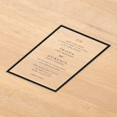 Trisha Zwart-wit Modern Huwelijk Acryl Uitnodigingen (Laagn)