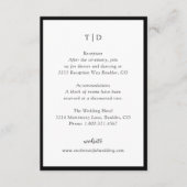 Trisha Zwart-wit Modern Huwelijk Informatiekaartje (Voorkant)