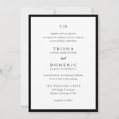 Trisha Zwart-wit Modern Huwelijk Kaart (Voorkant)