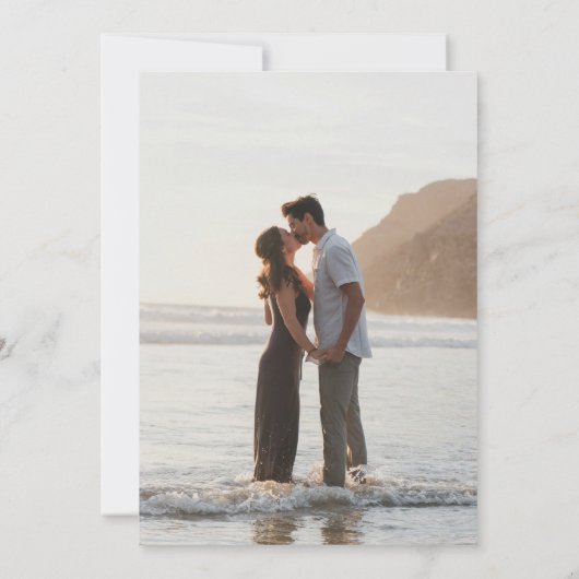 Trisha Zwart-wit Modern Huwelijk Save The Date (Achterkant)