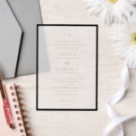 Trisha Zwart-wit Modern Huwelijk Vellum Uitnodigingen<br><div class="desc">Moderne huwelijksuitnodigingen met een schoon ontwerp met serif- en scriptlettertypen.</div>