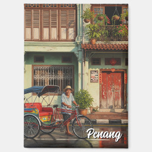Trishaw Penang Maleisië Heritage Townhouse Reizen Magneet