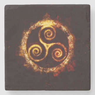 Triskel-glazen onderverven stenen onderzetter