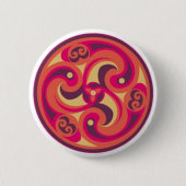 Triskelion Amulet Protection No Evil Ronde Button 5,7 Cm (Voorkant)