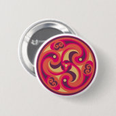 Triskelion Amulet Protection No Evil Ronde Button 5,7 Cm (Voorkant /achterkant)