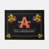 Triskelion Black/Red Monogrammed Family  Deurmat (Voorkant)