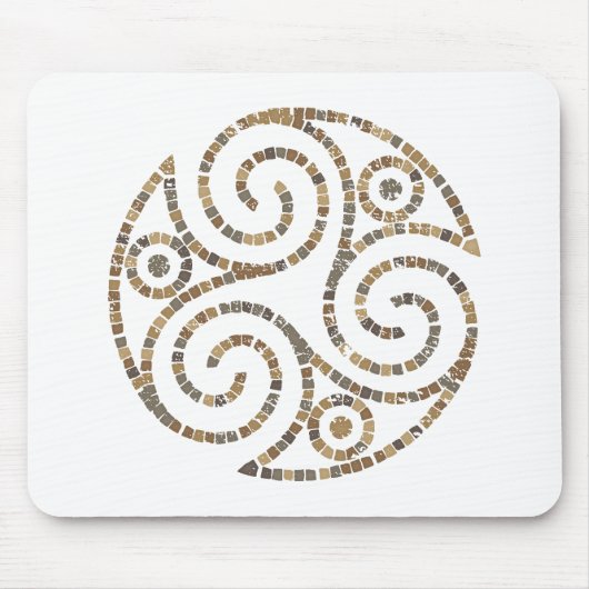 Triskelion Celtic - Triple Spiral Symbool - Mosaic Muismat (Voorkant)