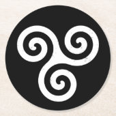 TRISKELION-DRIEPCELTISCHE SPIRAAL RONDE KARTONNEN ONDERZETTER (Voorkant)