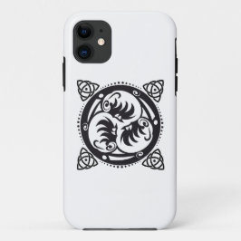 Triskelion Keltische knoop Mandala Design Zwart Case-Mate iPhone Case